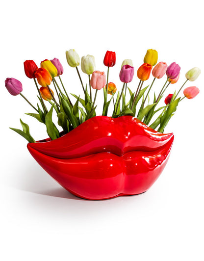 Extra Large Red Lips Planter - Stunning Resin Planter | Sign of the times Stoke