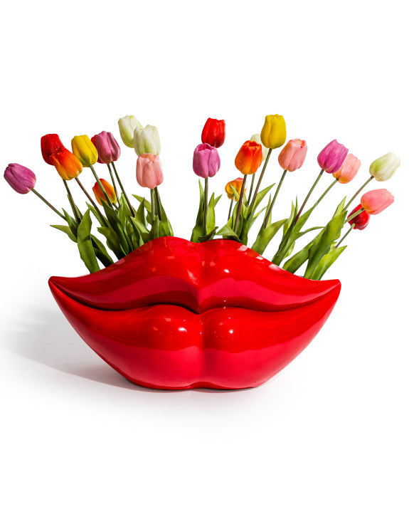 Extra Large Red Lips Planter - Stunning Resin Planter | Sign of the times Stoke