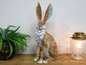 Delightful Hare Ornament – Elegant Resin Animal Sculpture | Sign of the times Stoke