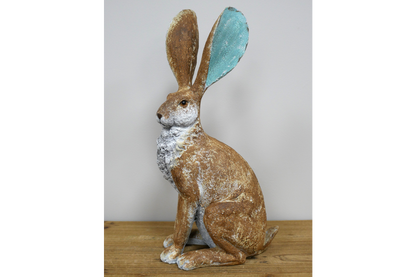 Delightful Hare Ornament – Elegant Resin Animal Sculpture | Sign of the times Stoke