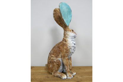 Delightful Hare Ornament – Elegant Resin Animal Sculpture | Sign of the times Stoke