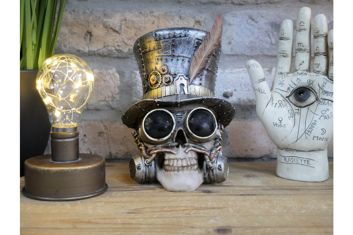 Steampunk Skull – Industrial Style Decorative Ornament | Sign of the times Stoke