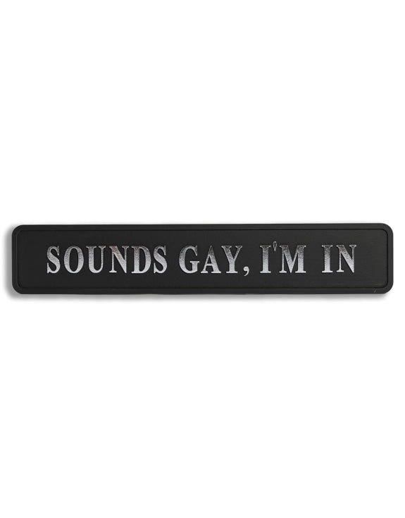 Black & Silver “Sounds Gay, I’m In” Wall Sign – Bold Statement Décor | Sign of the times Stoke