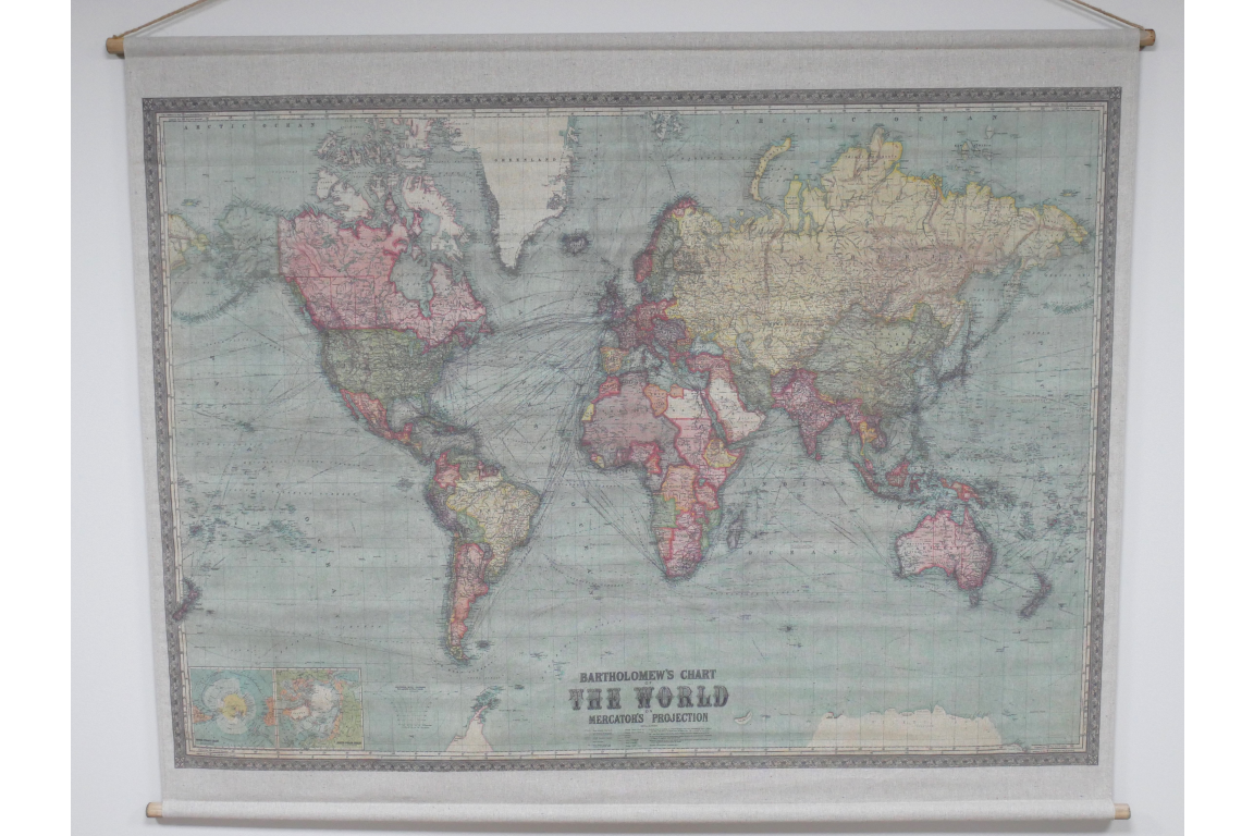 Large World Map Canvas Wall Art – Statement Global Map Print | Sign of the times Stoke
