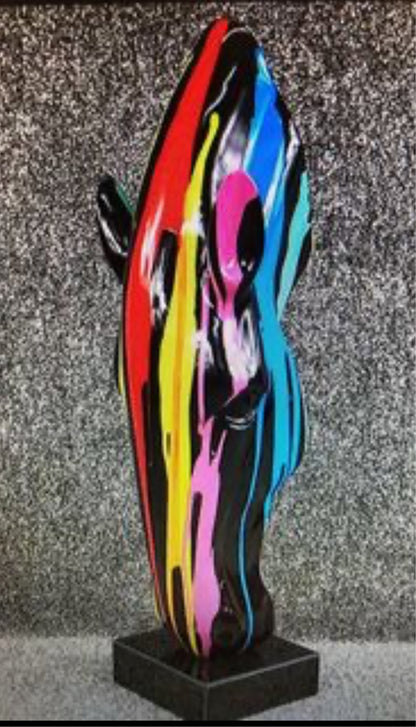 Paint-Splashed Horse Head Ornament with Black Marble Base | Sign of the times Stoke